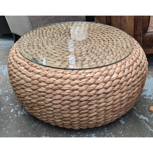 337 - RALPH LAUREN HOME DESERT MODERN WOVEN COCKTAIL TABLE, 108cm x 49cm H.