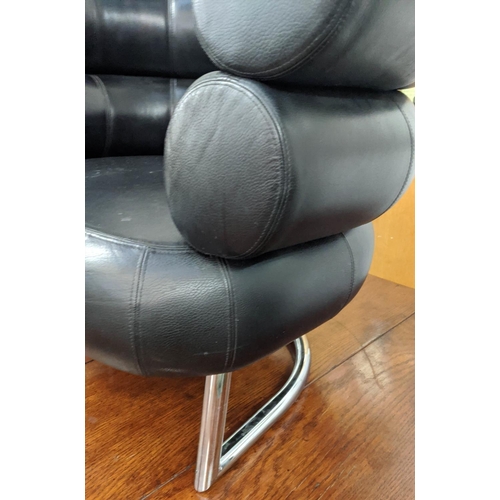 338 - AFTER EILEEN GRAY BIBENDUM STYLE CHAIRS, a pair, 100cm H. (2)