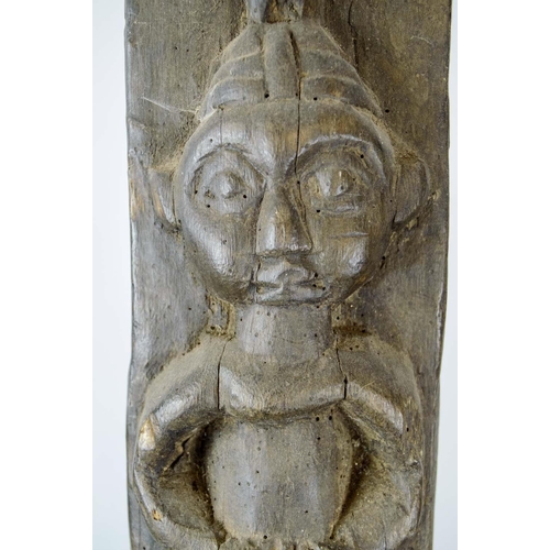 4 - AFRICAN DOOR LINTEL, with repeat figural carving, 185cm H.