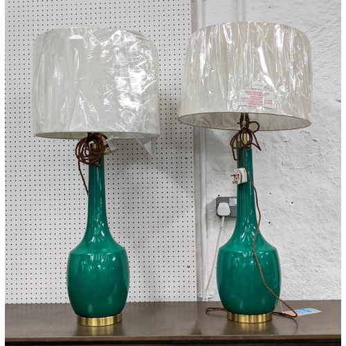 424 - PAOLO MOSCHINO APPOLINA TABLE LAMPS, a pair, with shades, 91cm H. (2)