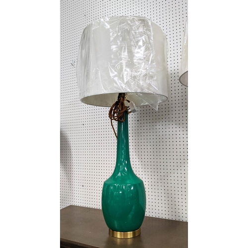 424 - PAOLO MOSCHINO APPOLINA TABLE LAMPS, a pair, with shades, 91cm H. (2)