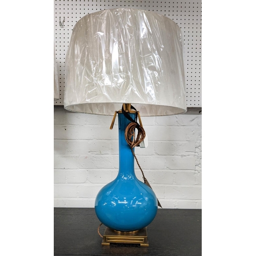 425 - PAOLO MOSCHINO ADESSA TABLE LAMPS, a pair, with shades but different shade carriers, 81cm H. (2)