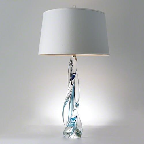 426 - PAOLO MOSCHINO AQUA TABLE LAMPS, a pair,  with different shades on each, 96cm H. (2)