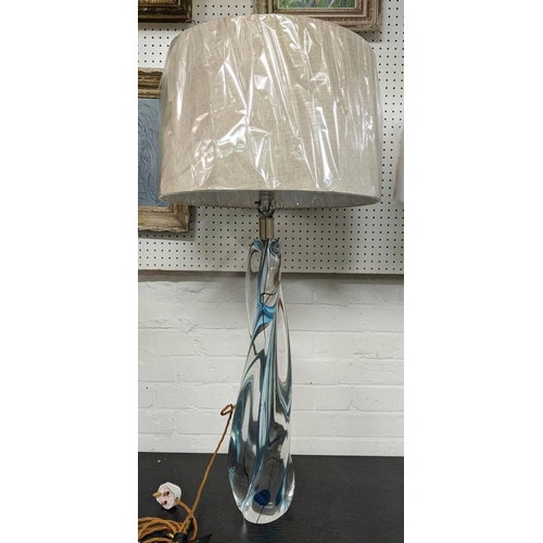 426 - PAOLO MOSCHINO AQUA TABLE LAMPS, a pair,  with different shades on each, 96cm H. (2)