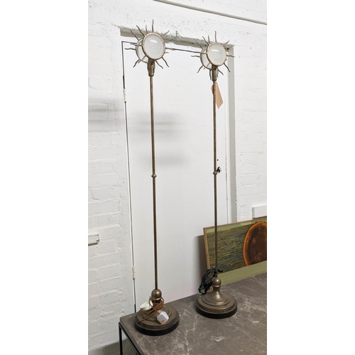 428 - PAOLO MOSCHINO SUNBURST STANDING LAMPS, a pair, 148cm H. (2)