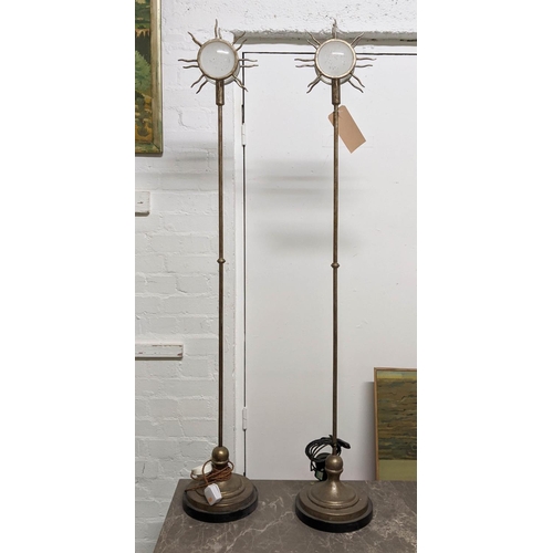 428 - PAOLO MOSCHINO SUNBURST STANDING LAMPS, a pair, 148cm H. (2)