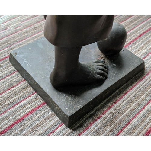 456 - GIRL PICKING APPLES, perdu cast bronze, 90cm H.