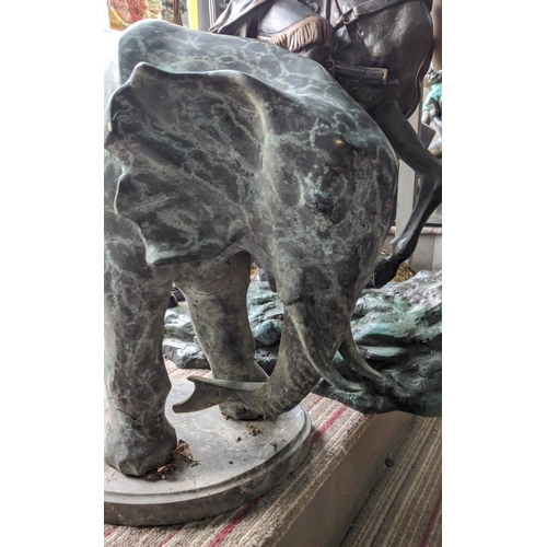 458 - ELEPHANT, perdu cast bronze, 53cm H.