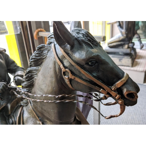 459 - ARTHUR REMINGTON STYLE COWBOY, perdu cast bronze, 90cm H.