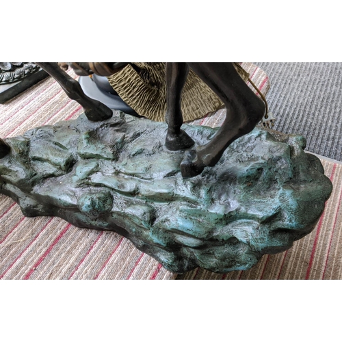 459 - ARTHUR REMINGTON STYLE COWBOY, perdu cast bronze, 90cm H.