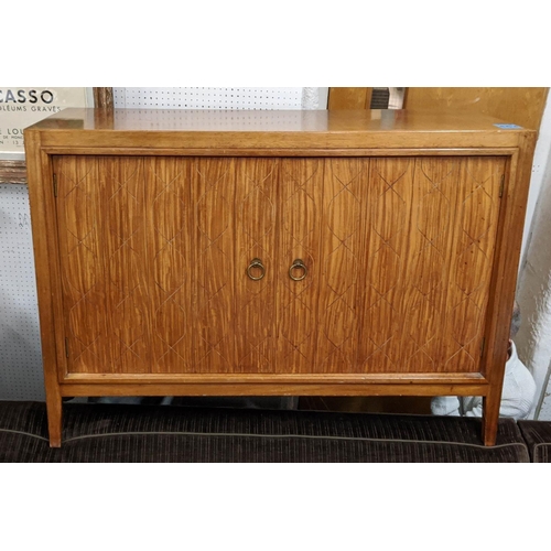 463 - HEALS SIDEBOARD, vintage mid 20th century, double helix design detail, 122cm x 46cm x 84cm.