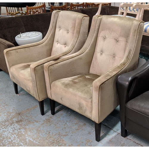 464 - ROBERT LANGFORD YALE ARMCHAIRS, a pair, 104cm H, in Jason D'Souza Soft Marble fabric. (2)