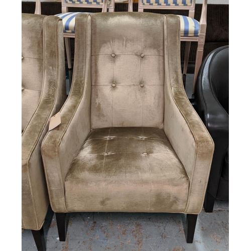 464 - ROBERT LANGFORD YALE ARMCHAIRS, a pair, 104cm H, in Jason D'Souza Soft Marble fabric. (2)