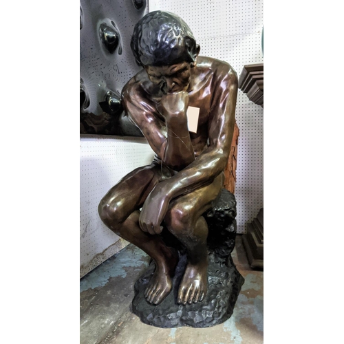 471 - AFTER AUGUSTE RODIN, The Thinker, perdu cast bronze, 95cm H.