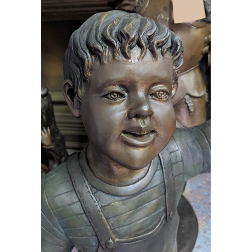 473 - BOY WITH HOSE WATER FOUNTAIN, perdu cast bronze, 111cm H.