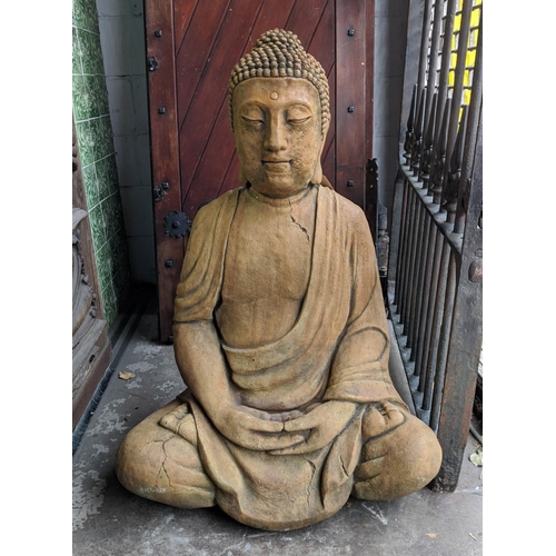 478 - SEATED BUDDHA, composite stone, 100cm H.