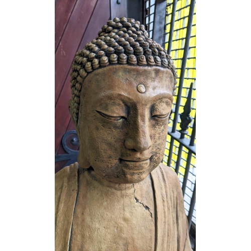 478 - SEATED BUDDHA, composite stone, 100cm H.