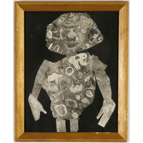 98 - JEAN DUBUFFET, a pair of pochoirs after the collage, 31cm x 24cm, personnages I & II, signed in the ... 