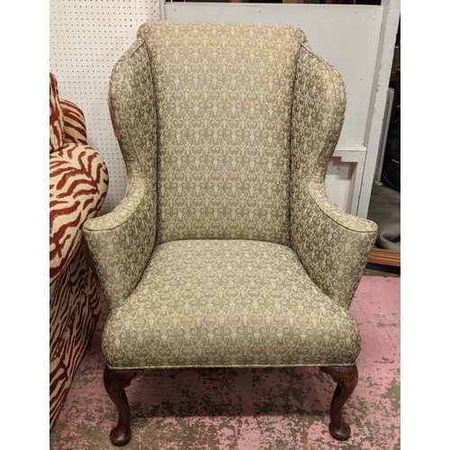 124 - WINGBACK ARMCHAIR, 78cm W x 104cm H.