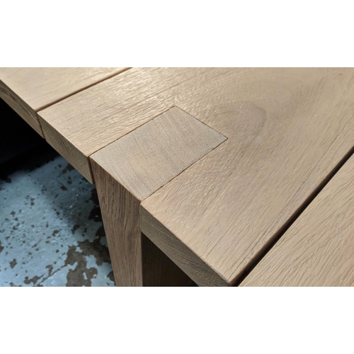 455 - LOW TABLE, contemporary thick plank construction, 150cm x 80cm x 40cm.