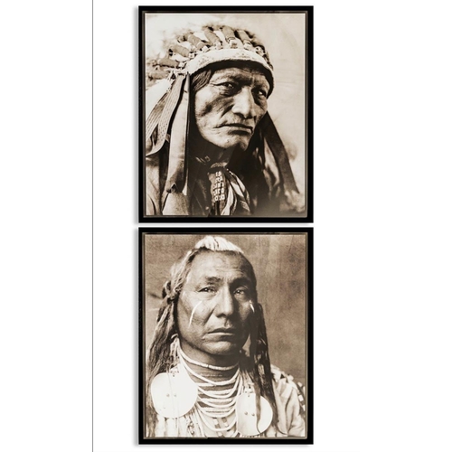 467 - CONTEMPORARY PHOTO PRINTS, a set of two, Native American Gentleman, framed and glazed, 90cm x 73cm. ... 