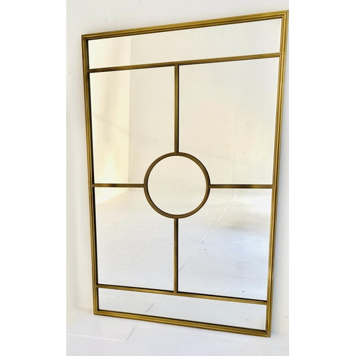 463 - WALL MIRROR, 110cm high, 70cm wide, 1960s French style, gilt metal frame, overlaid glazing.