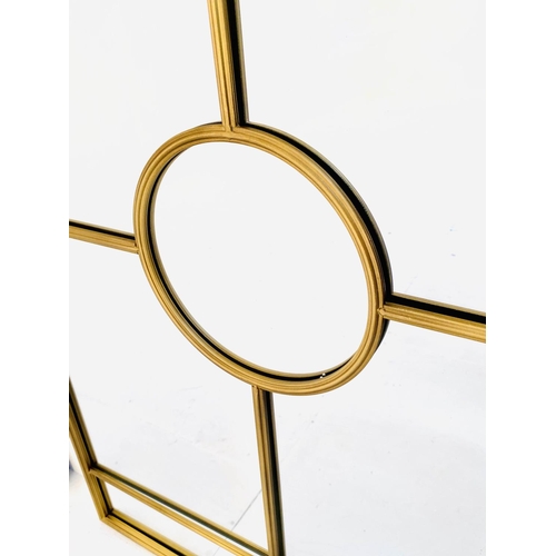 463 - WALL MIRROR, 110cm high, 70cm wide, 1960s French style, gilt metal frame, overlaid glazing.