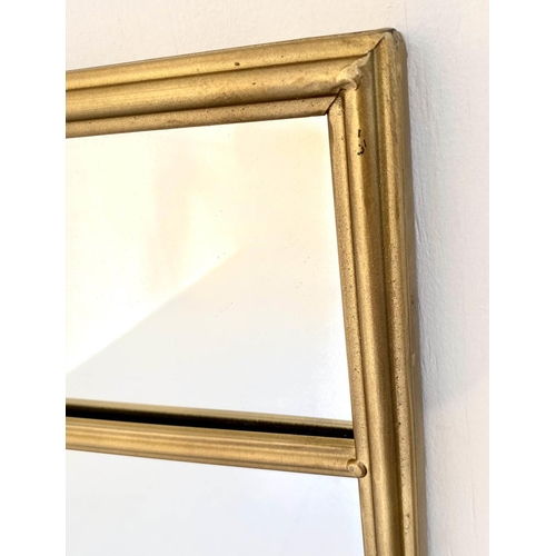 463 - WALL MIRROR, 110cm high, 70cm wide, 1960s French style, gilt metal frame, overlaid glazing.