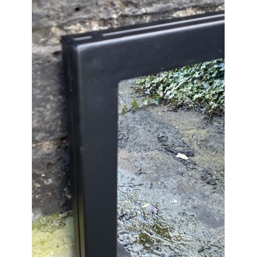 459 - ARCHITECTURAL GARDEN MIRRORS, pair, 90cm high, square sectioned, applied glazing bars. (2)