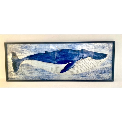 460 - CONTEMPORARY SCHOOL, study of a whale, print, framed and glazed, 44cm x 120cm.