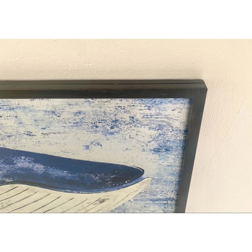 460 - CONTEMPORARY SCHOOL, study of a whale, print, framed and glazed, 44cm x 120cm.