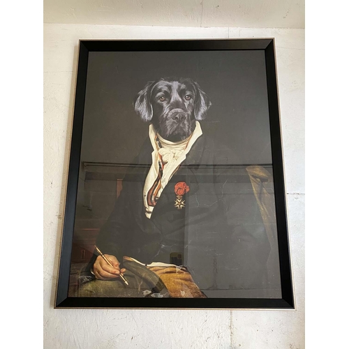 448 - PORTRAIT OF SIR WOOF, framed and glazed, 106cm high, 82cm.