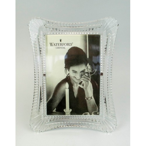 28 - PICTURE FRAMES, five, two waterford cut crystal and three Royal Doulton crystal frames, various size... 