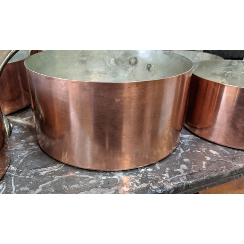 146 - BATTERIE DE CUISINE, comprising twelve copper pans. (12)