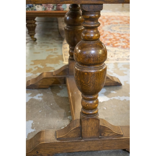 133 - DRAWLEAF TABLE, 75cm H x 90cm x 92cm, 150cm extended, circa 1930, oak with faded top.