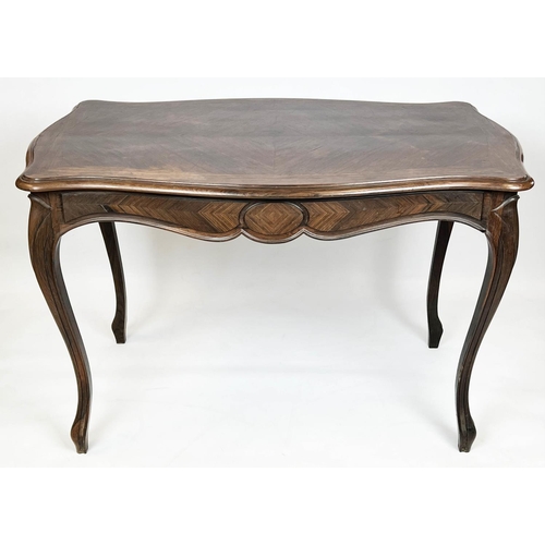 123 - BUREAU PLAT, 76cm H x 117cm x 71cm, Napoleon III rosewood with end drawer.