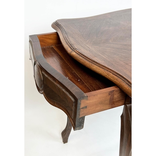 123 - BUREAU PLAT, 76cm H x 117cm x 71cm, Napoleon III rosewood with end drawer.