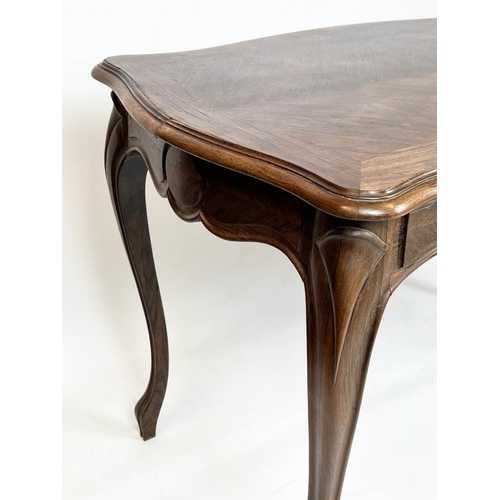 123 - BUREAU PLAT, 76cm H x 117cm x 71cm, Napoleon III rosewood with end drawer.