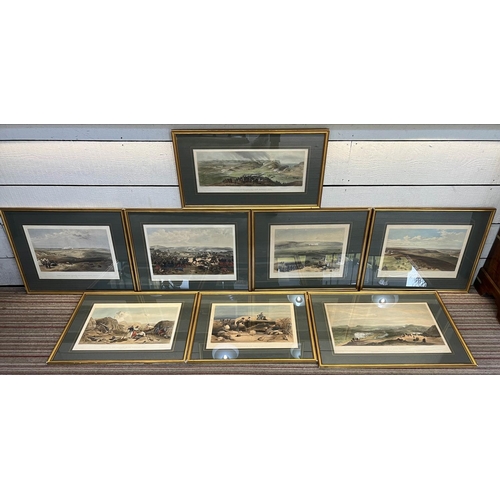 23 - LITHOGRAPHS OF THE CRIMEAN WAR, a set of eight, uniformly mounted and framed, largest 78cm x 56cm. (... 