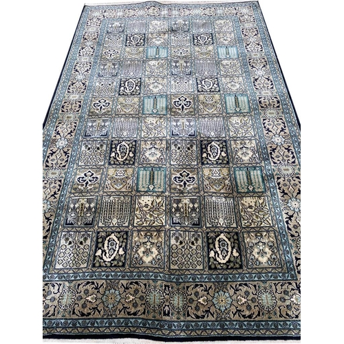 57 - PURE SILK QUM DESIGN RUG, 154cm x 98cm.