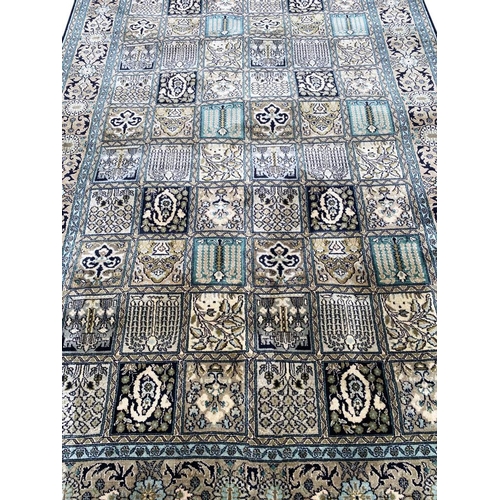 57 - PURE SILK QUM DESIGN RUG, 154cm x 98cm.