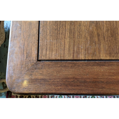 163 - CENTRE TABLE, 72cm D x 78cm H x 190cm L, 20th century Chinese padoukwood.