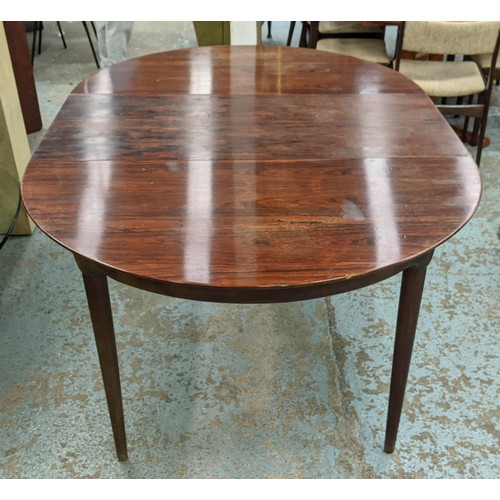 452 - DINING TABLE, Danish 1960's style, rosewood, 172cm L fully extended with one leaf x 120cm x 75cm H.