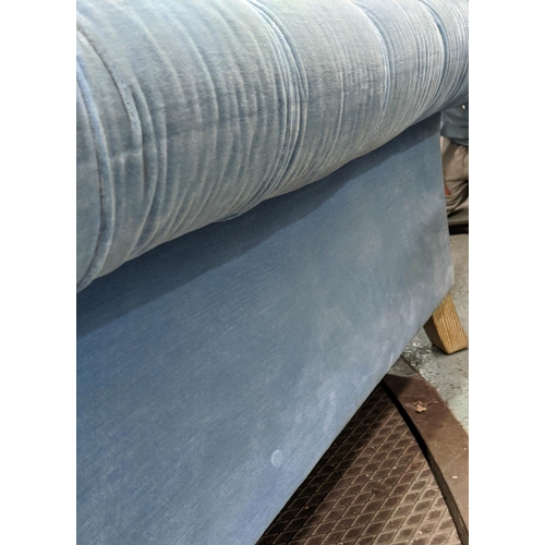 321 - JULIAN CHICHESTER SOFA, sky blue fabric upholstery, 70cm H x 228cm L x 96cm D.