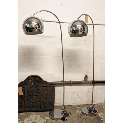 334 - FLOOR LAMPS, a pair, 1960s Italian style, 162cm H. (2)