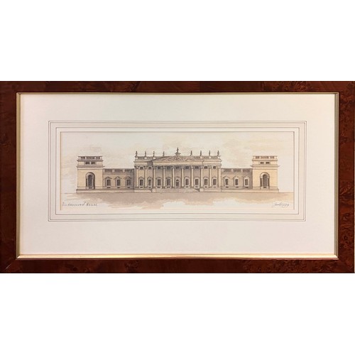 35 - JAN LUZIG, 'Blenheim Palace and others', lithographs, 14cm x 37.5cm, signed and numbered in pencil, ... 