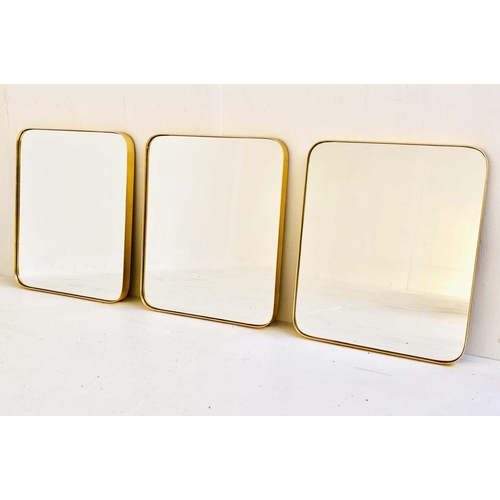 435 - WALL MIRRORS, a set of three, 70cm H, 1960s French style, gilt metal frames. (3)