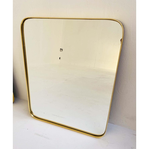 435 - WALL MIRRORS, a set of three, 70cm H, 1960s French style, gilt metal frames. (3)