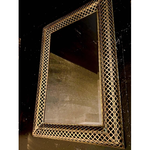 436 - WALL MIRRORS, a pair, 100cm H x 70cm, Regency style, pierced gilt metal frames, bevelled plate. (2)