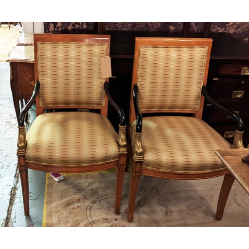 184 - FAUTEUILS, a pair, Empire style, 96cm H x 57cm W. (2)